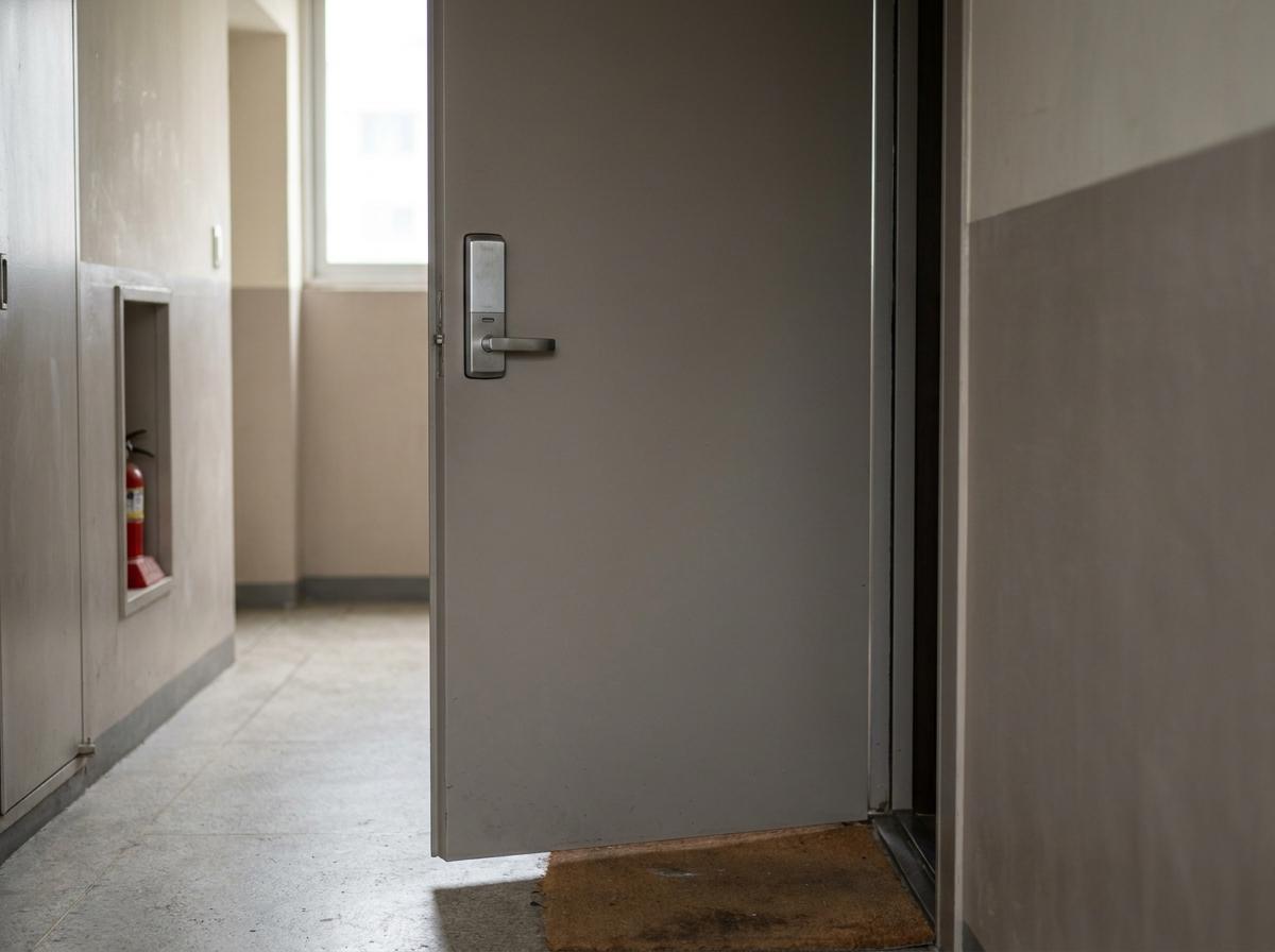 문 두께와 도어락 위치를 함께 살펴볼 수 있는 현관문